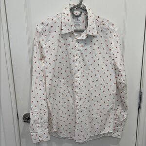 Serge Blanco White Floral Men's Shirt